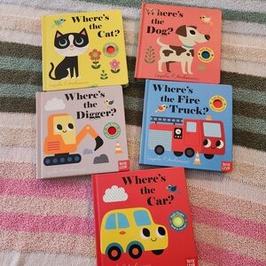 Sensory Lift The Flap Toddler Kids Book Set Lot Cars Vehicles Cat Dog